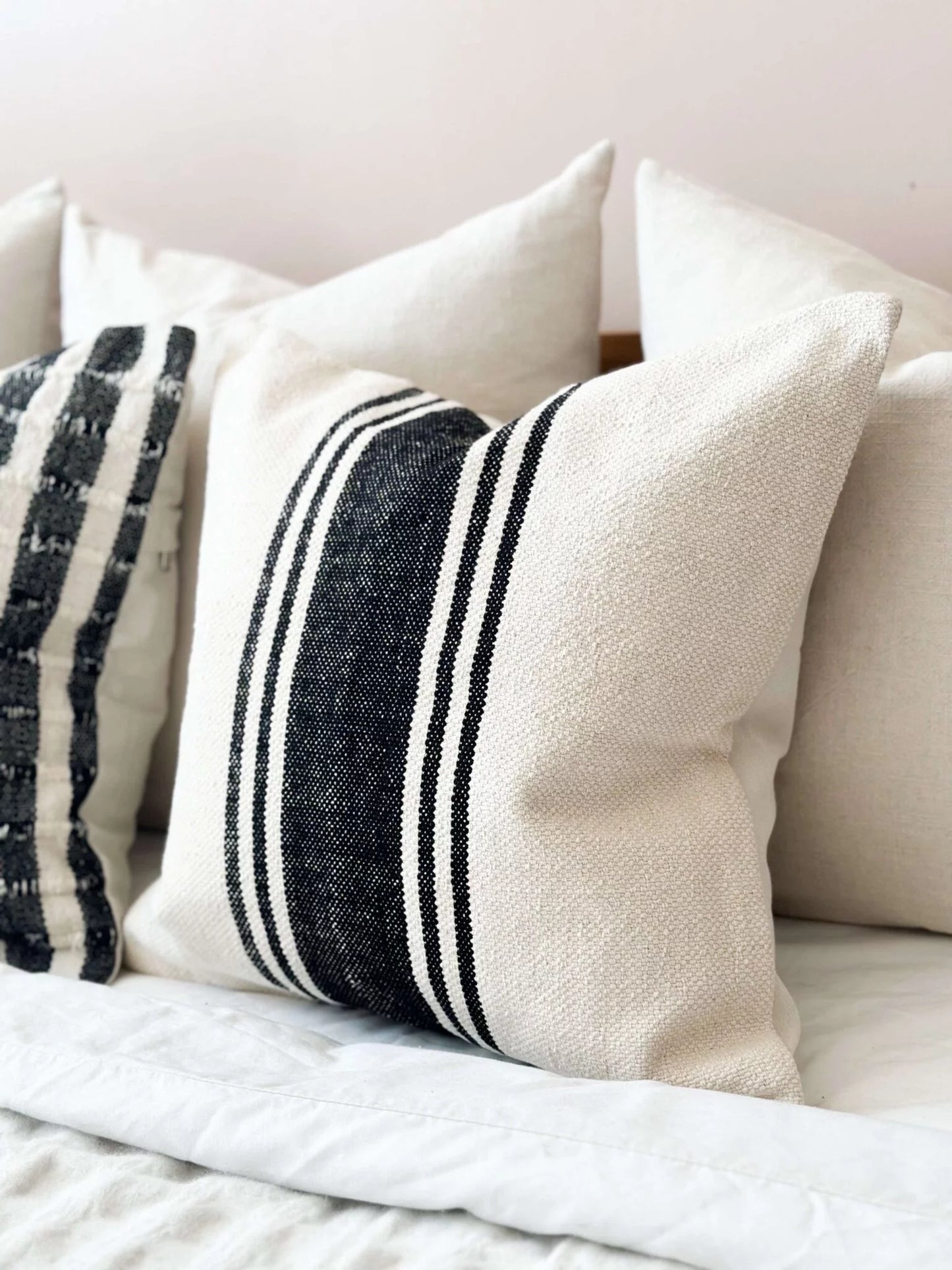 India Black and Cream Cushion - 2 Sizes