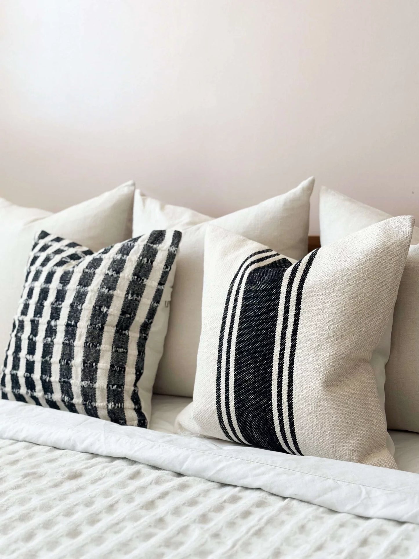 India Black and Cream Cushion - 2 Sizes