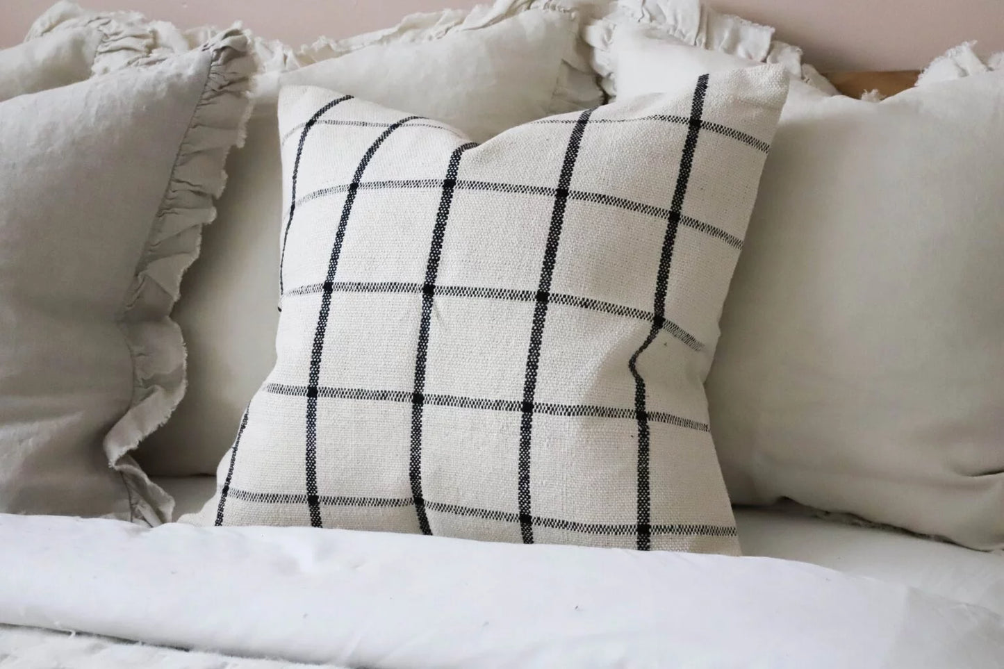 India Black and Cream Cushion - 2 Sizes