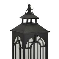 Set of 3 Black Wooden Lanterns with Archway Design