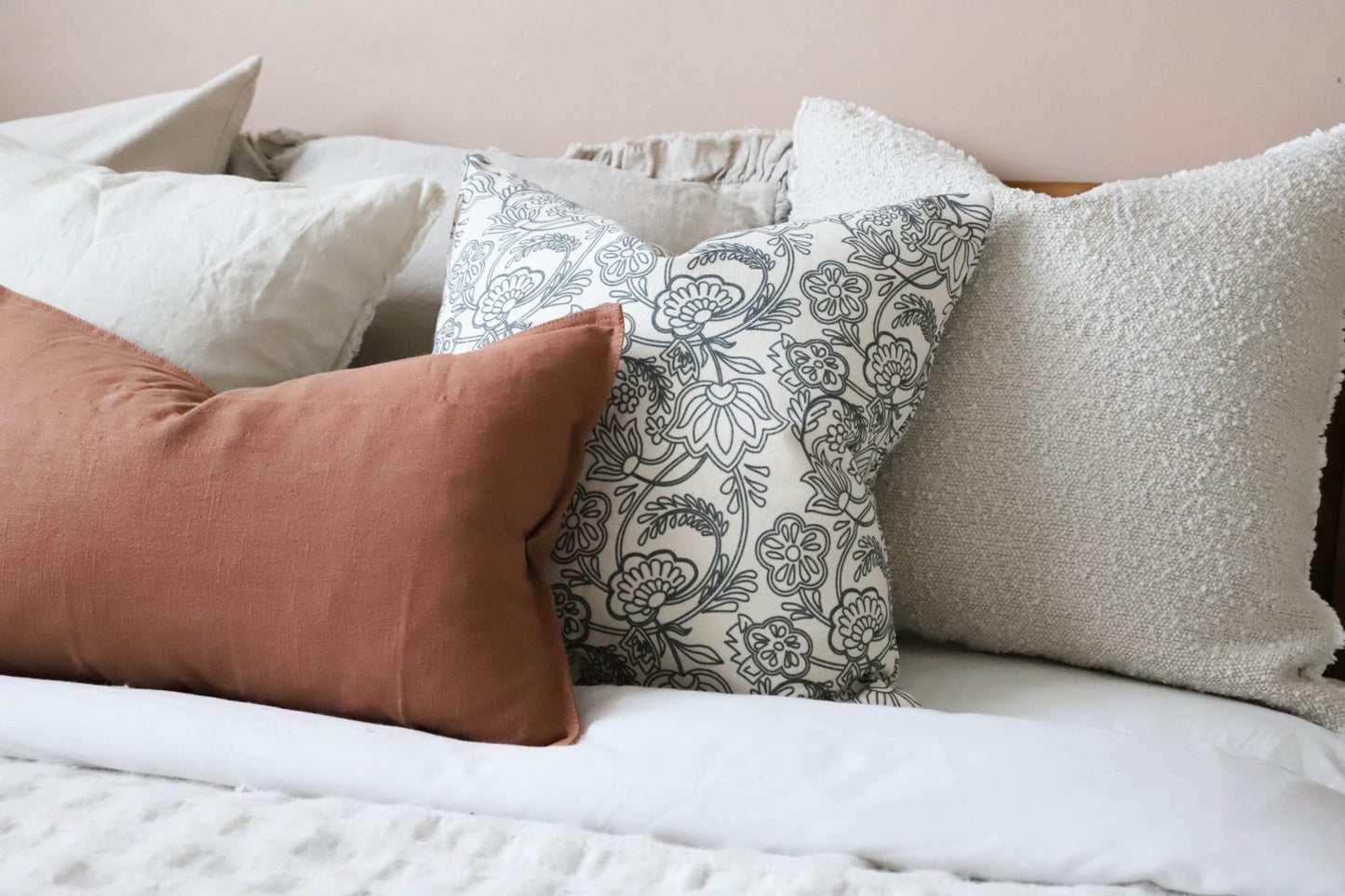 Aria Black Print Cushion