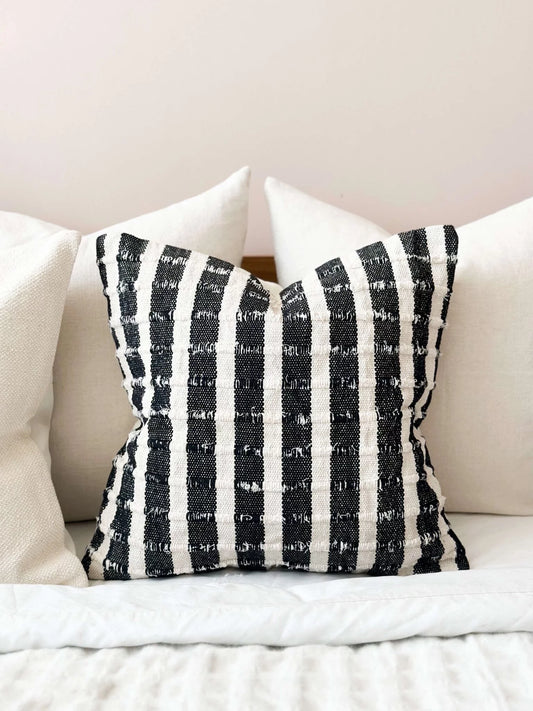 India Black Stripe Cushion 45 x 45