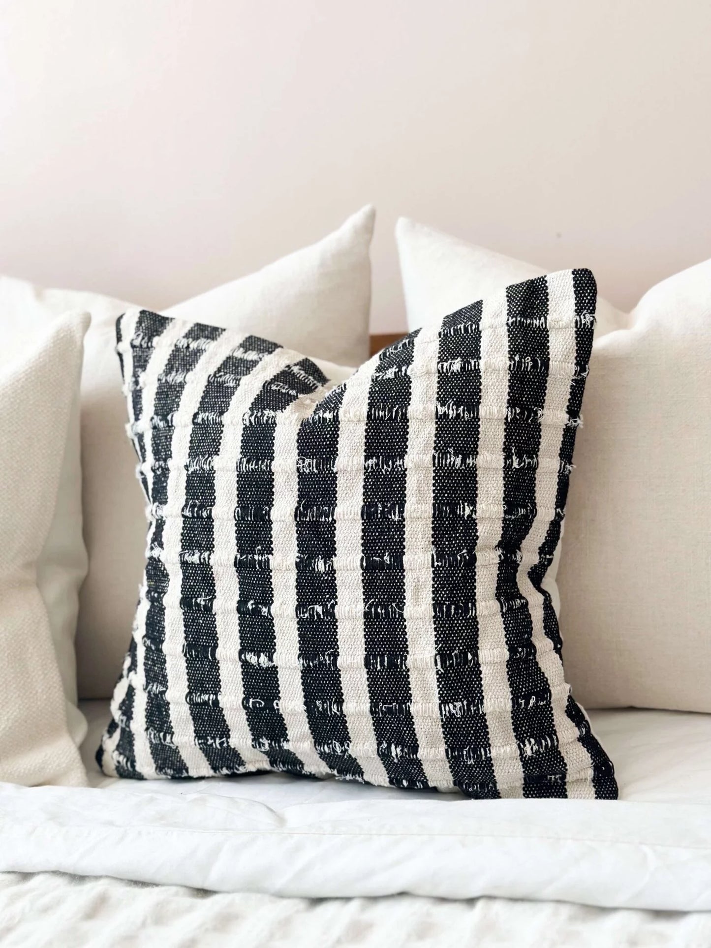 India Black Stripe Cushion 45 x 45