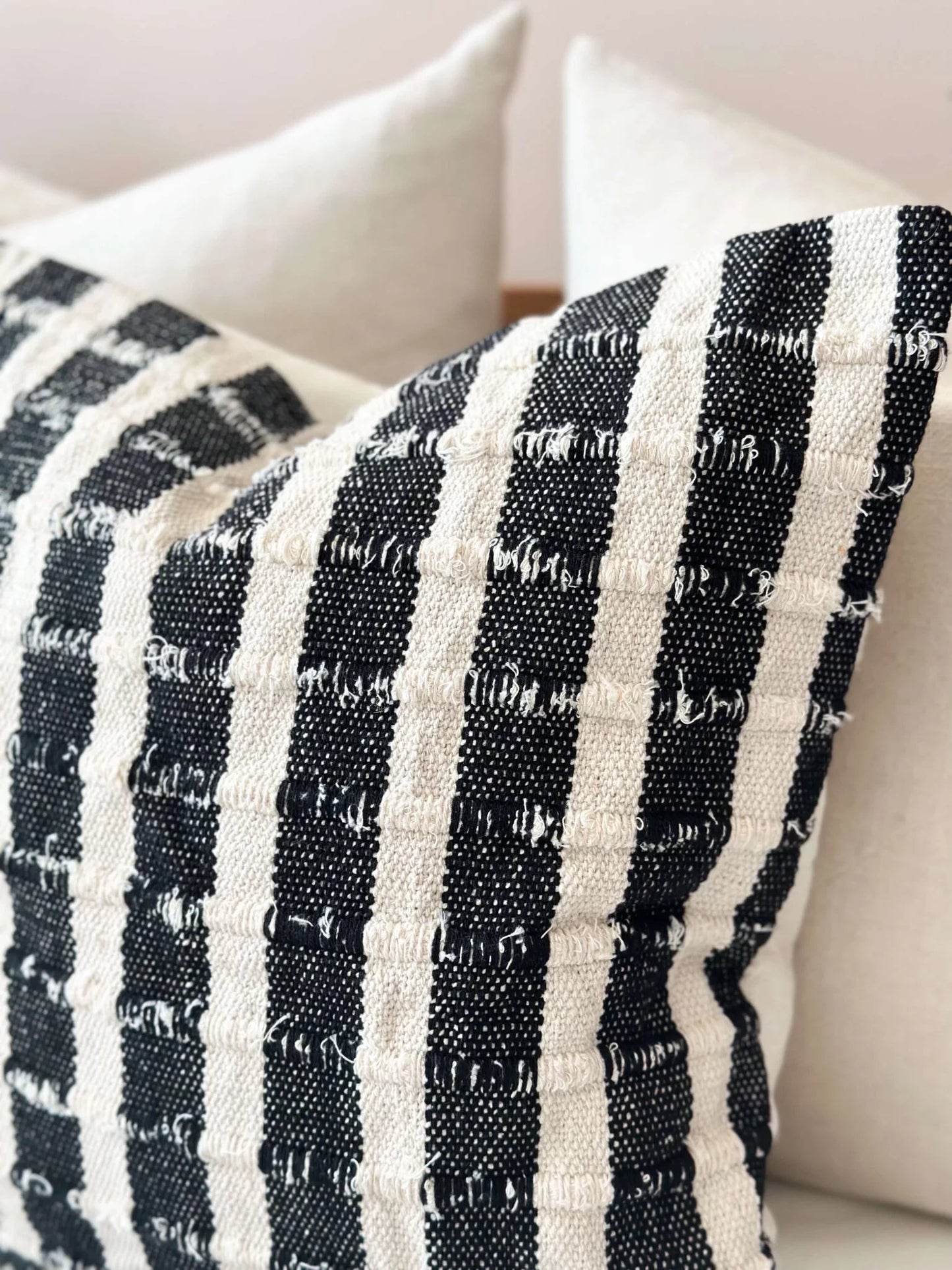 India Black Stripe Cushion 45 x 45