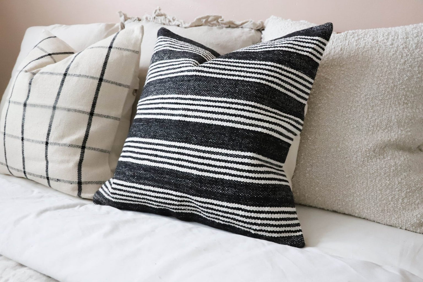 India Black Stripe Cushions - 2 Sizes