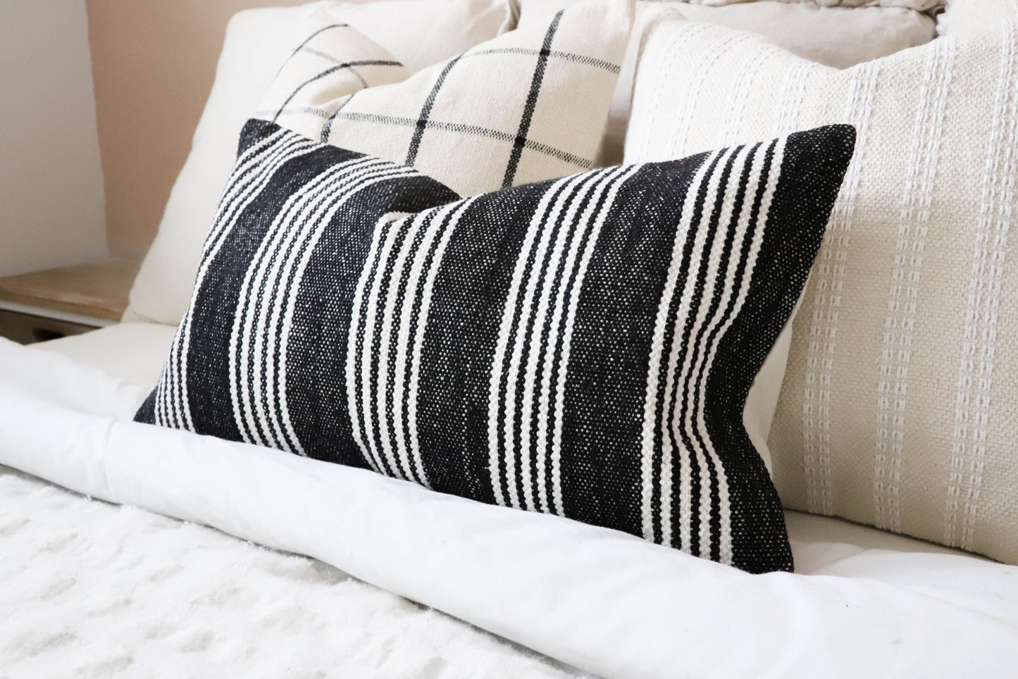 India Black Stripe Cushions - 2 Sizes