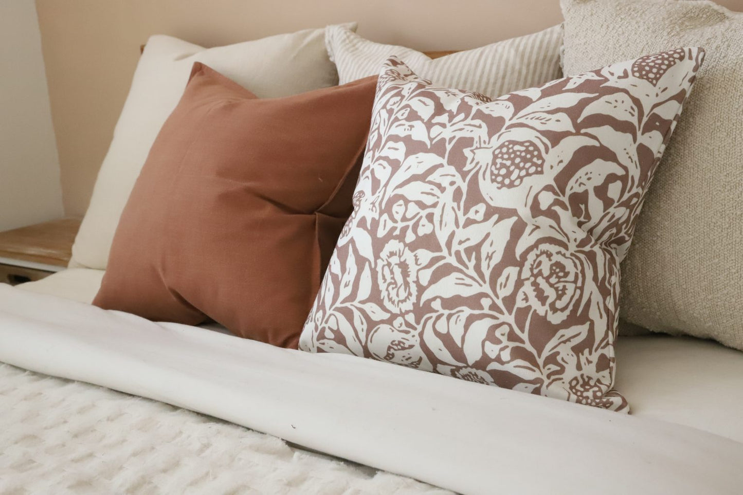 Aria Brown Print Cushion