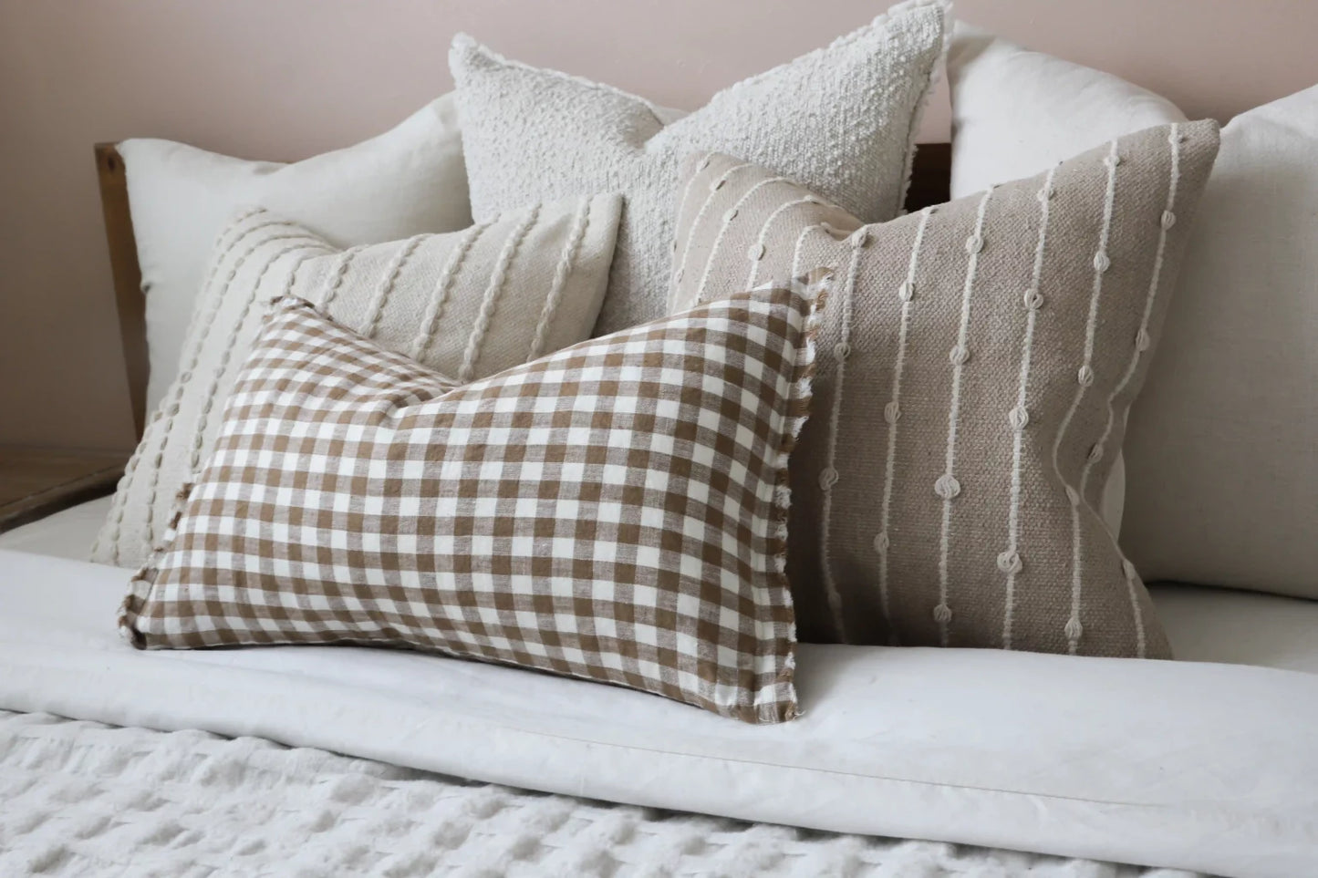 Esmee Brown Gingham Cushion 50 x 30