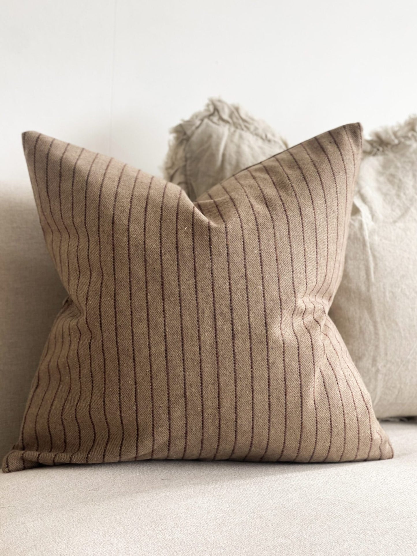 Eva Brown Stripe Cushion