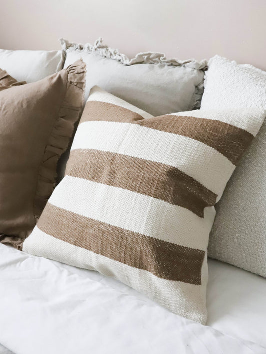 India Brown Stripe Cushion