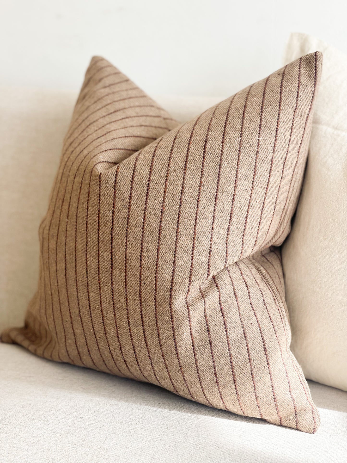 Eva Brown Stripe Cushion