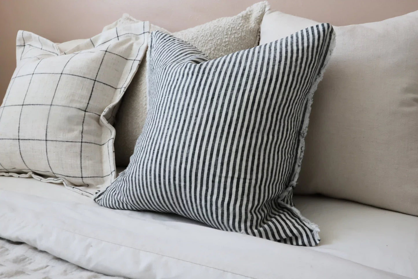 Esmee Charcoal Stripe Cushion