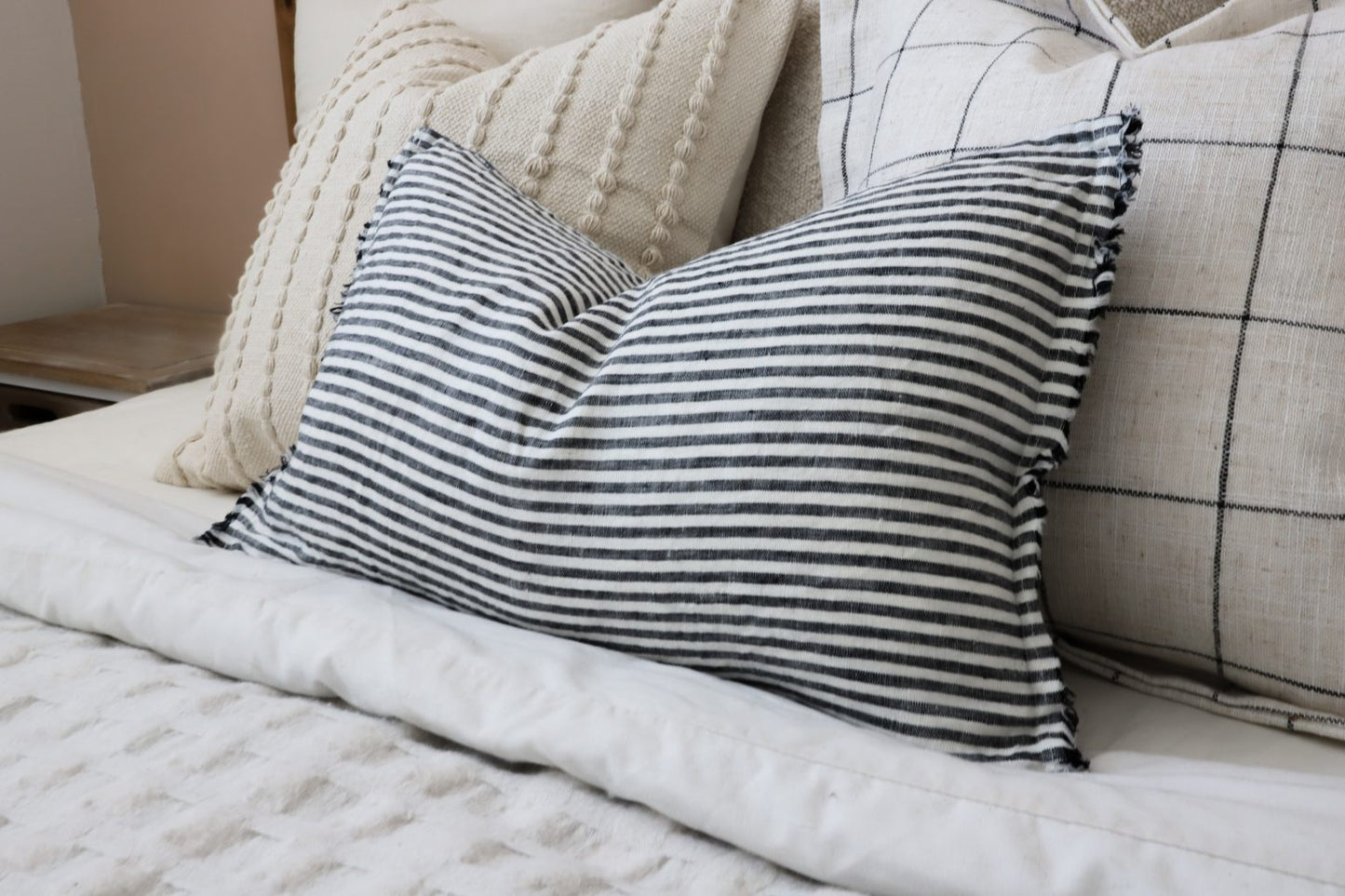 Esmee Charcoal Stripe Cushion