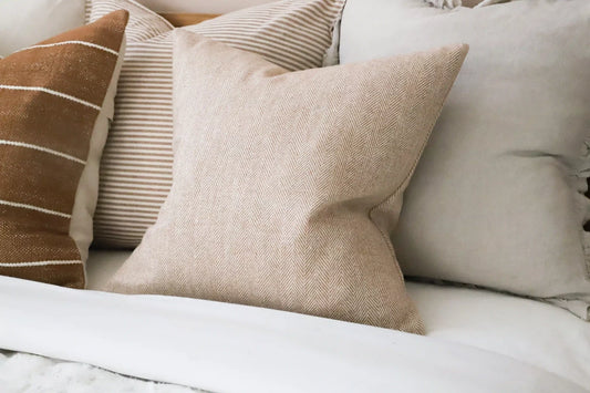 Tia Chestnut Herringbone Cushion