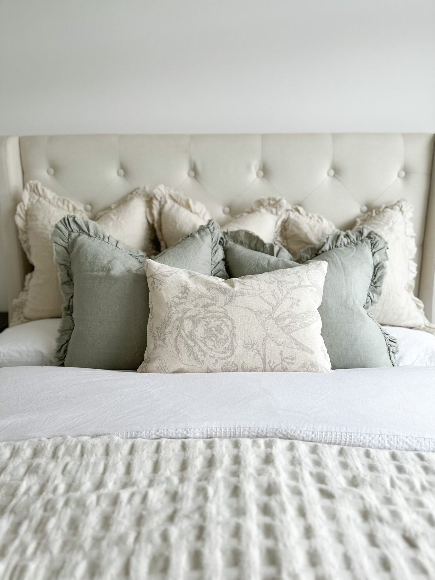 Hallie Cream Ruffle Cushion