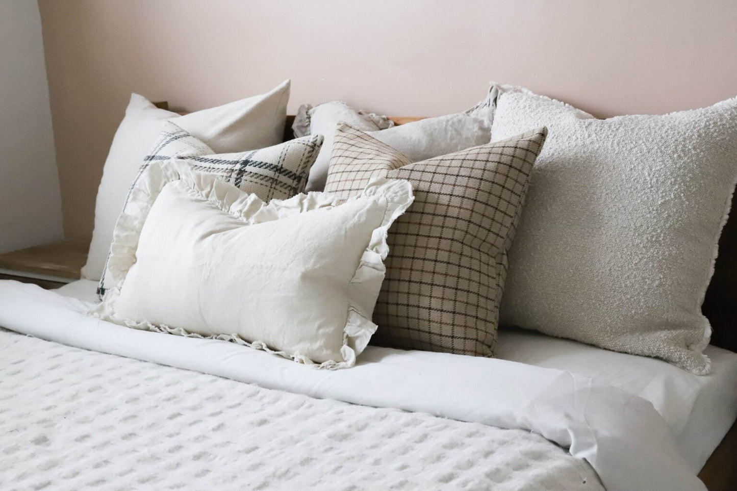Hallie Cream Ruffle Cushion