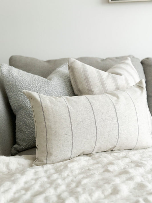 Freya Cream and Grey Cushion 50 x 30