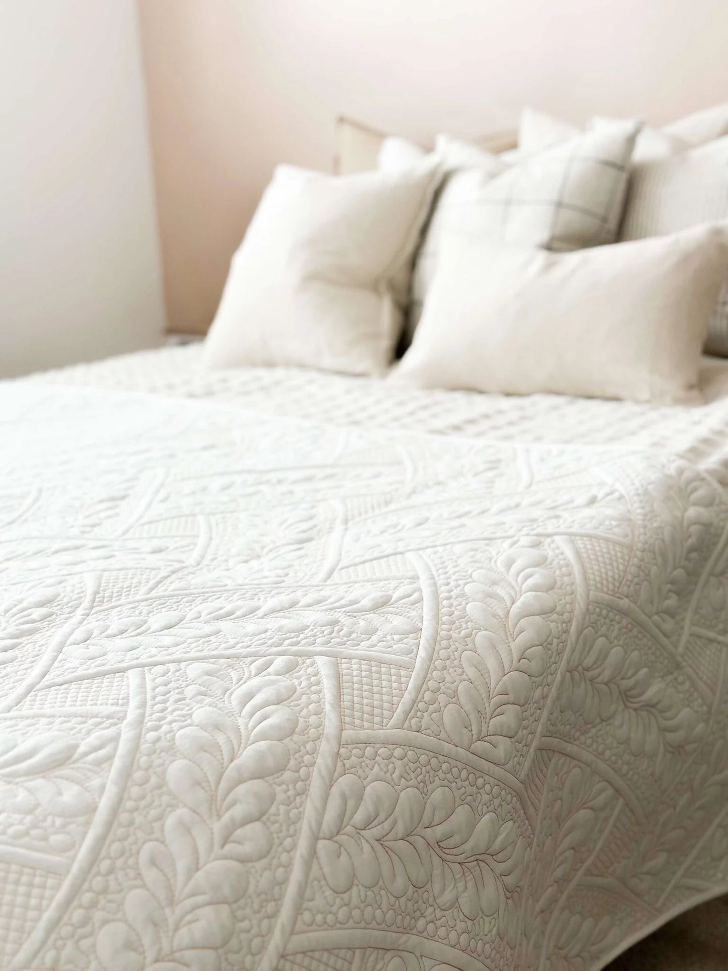 Cream Quilted Bedspread