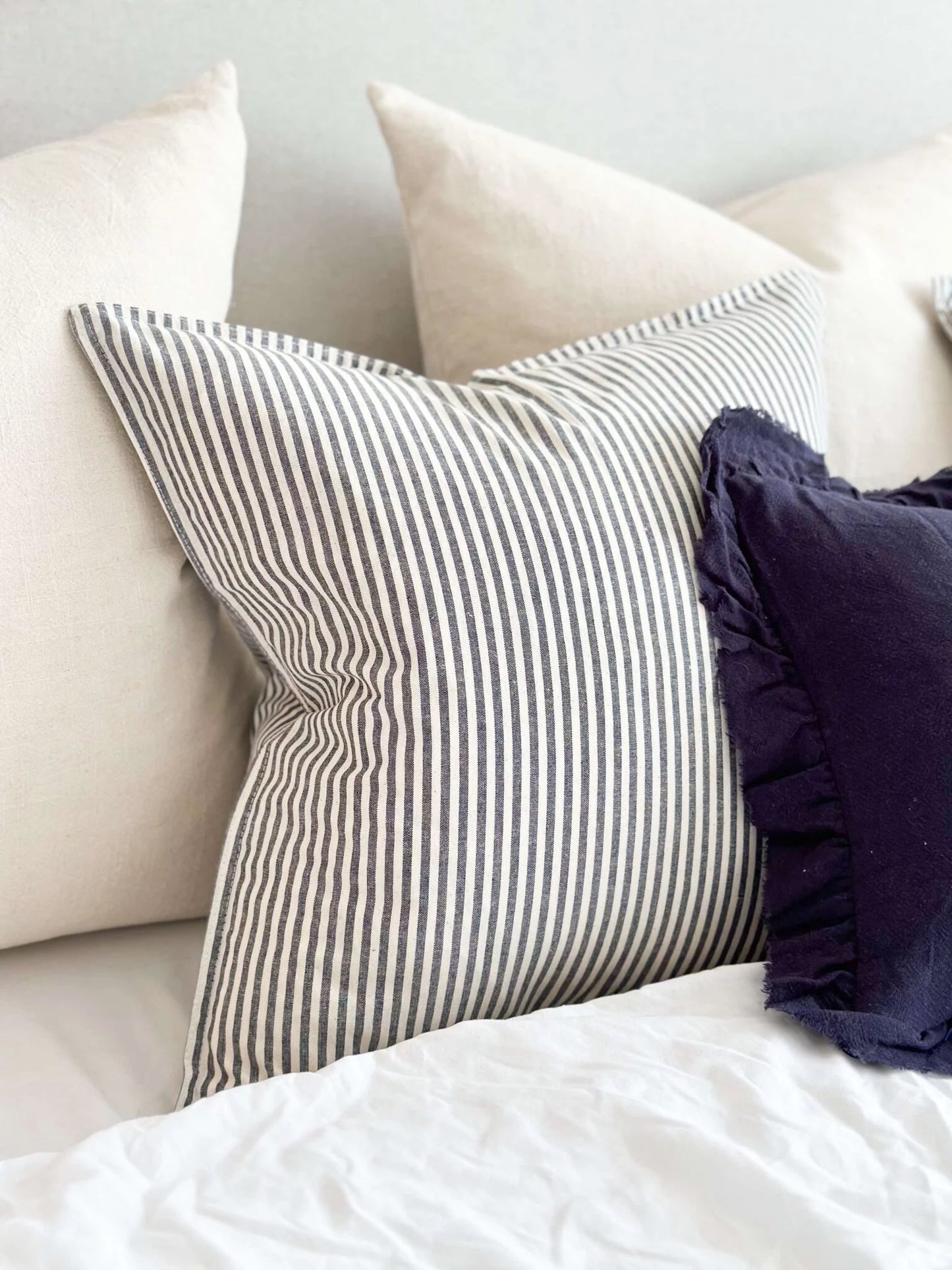 Darcy Navy Stripe Cushion