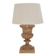 Delaney Natural Wash Fluted Lamp with Linen Shade