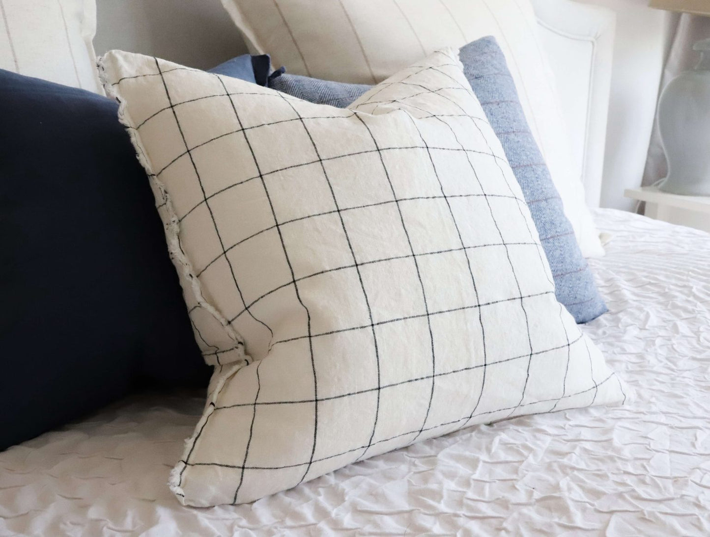 Esmee Black and White Grid Cushion