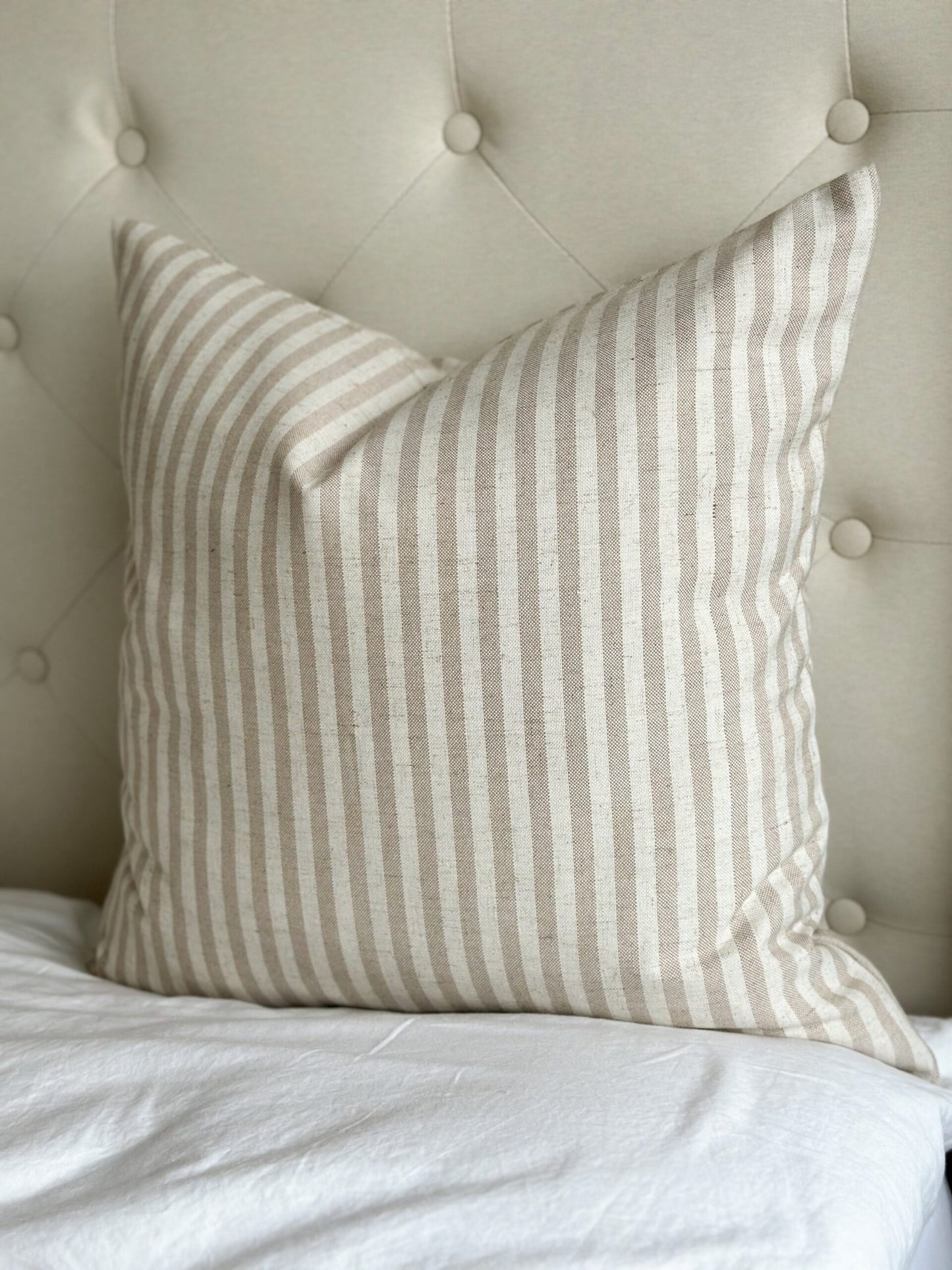 Freya Beige Stripe Cushion