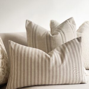 Freya Beige Stripe Cushion 50 x 30