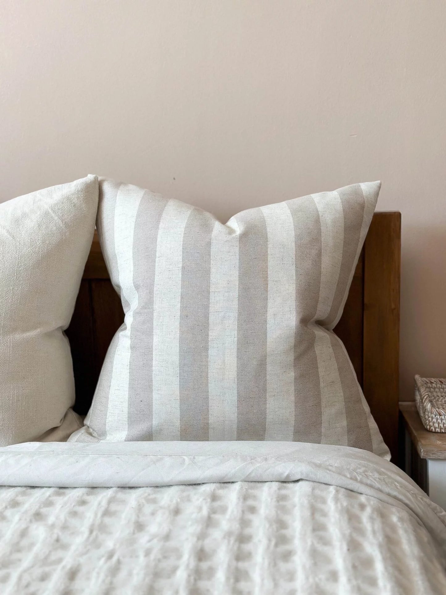 Freya Beige Thick Stripe Cushion