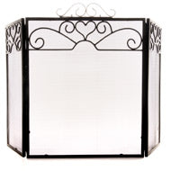 Chrome Topped Three Fold Fire Screen