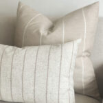 Freya Beige Vertical Stripe Cushion 50 x 30