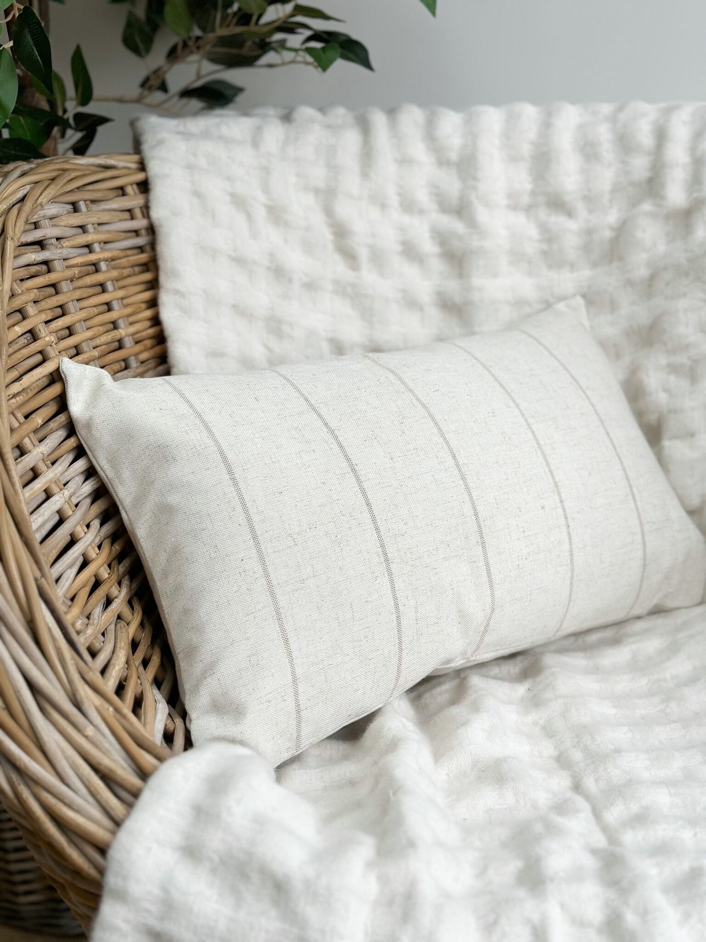 Freya Cream and Grey Cushion 50 x 30