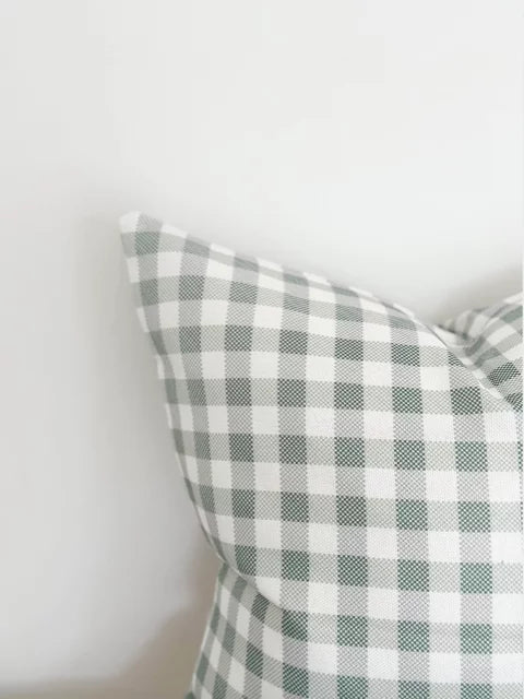 Green Gingham Cushion