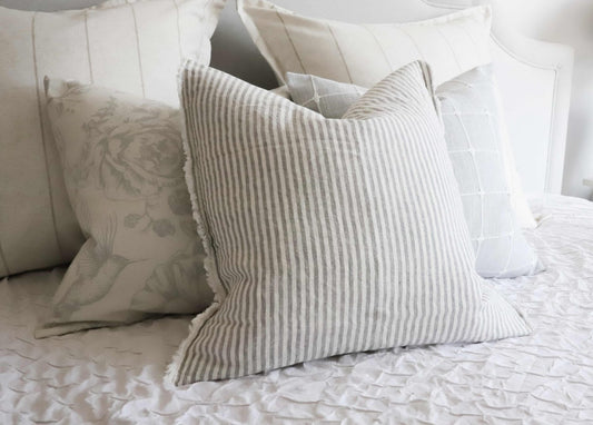 Esmee Grey Stripe Cushion