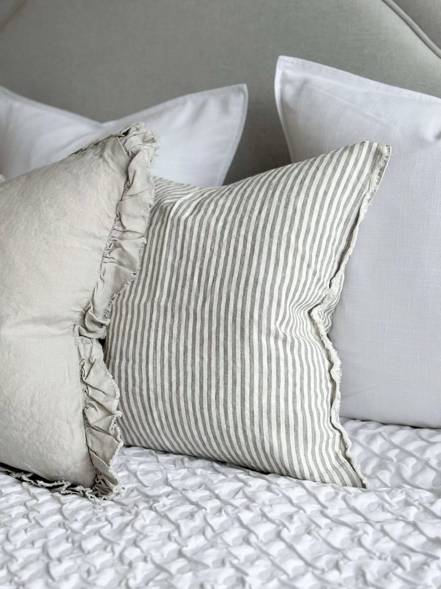 Esmee Grey Stripe Cushion