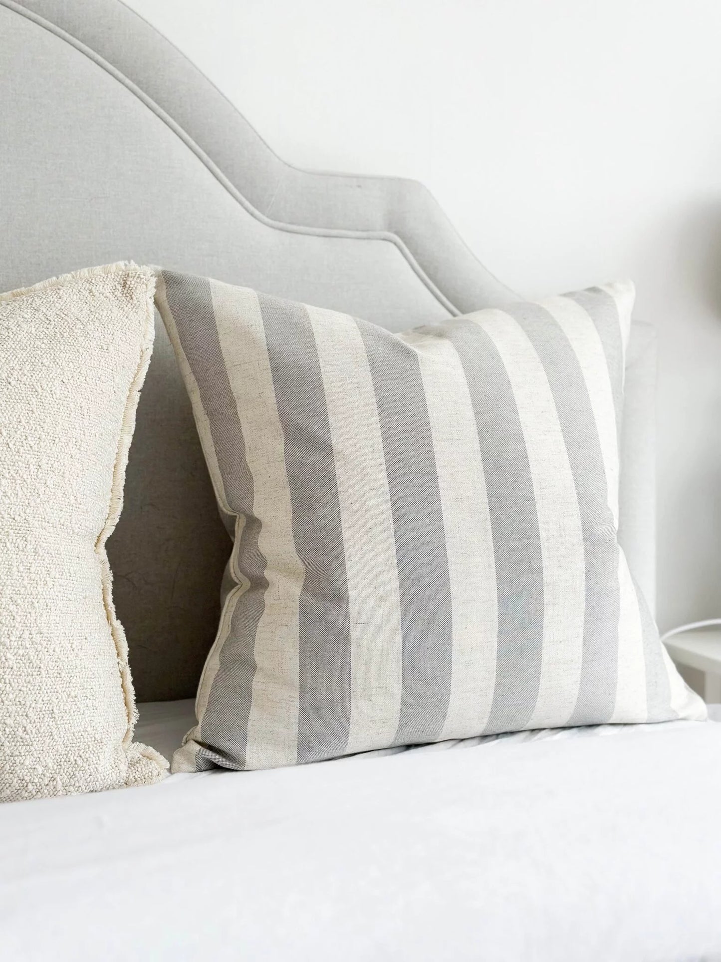 Freya Grey Thick Stripe Cushion