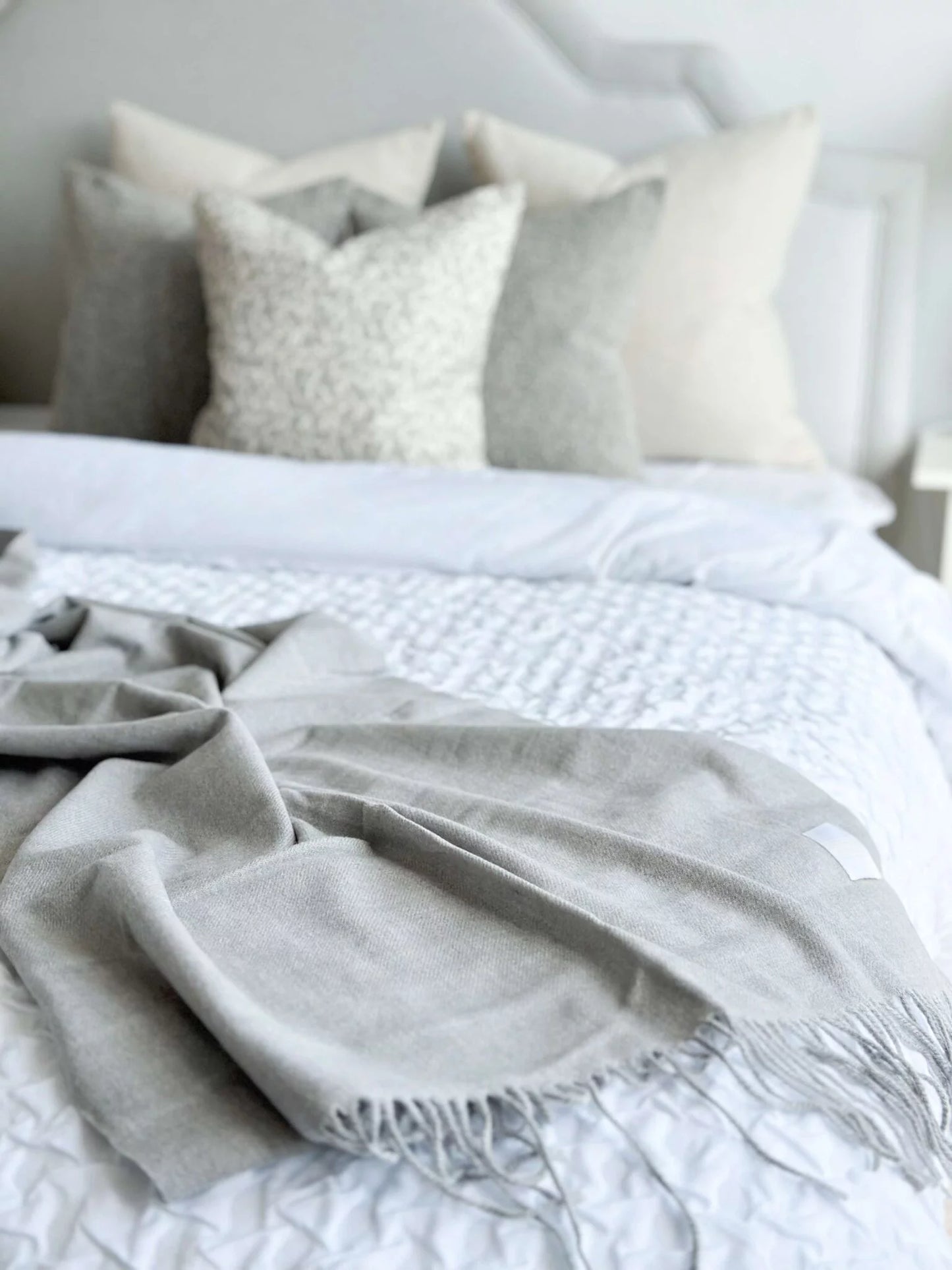 Della Grey Decorative Throw