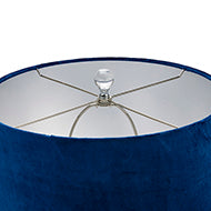 Ice Shadows Table Lamp with Navy Blue Lampshade