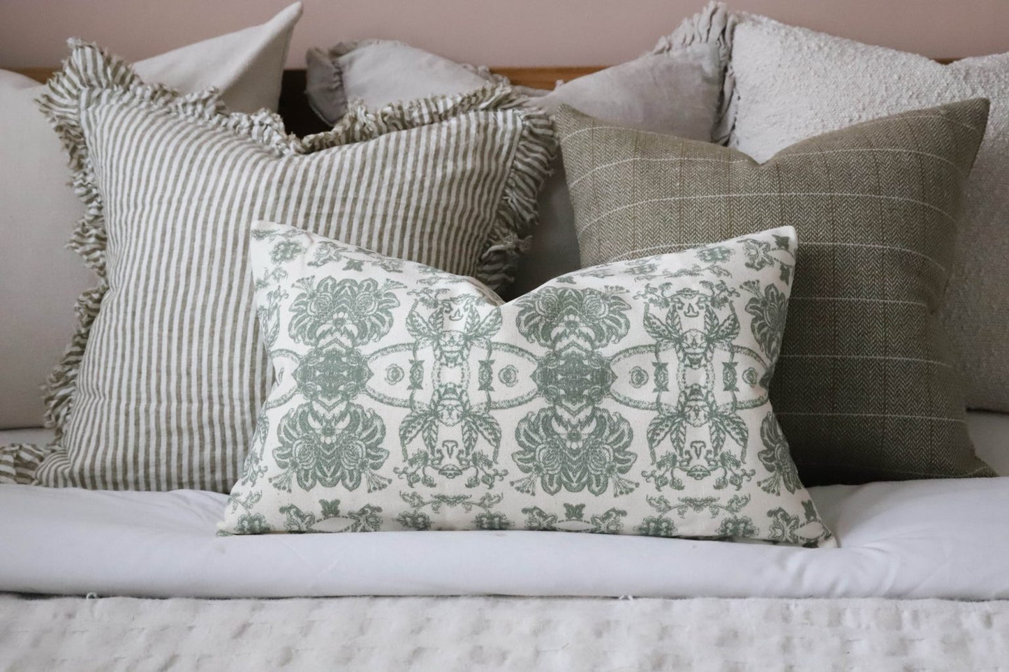 Aria Khaki Print Cushion 50 x 30