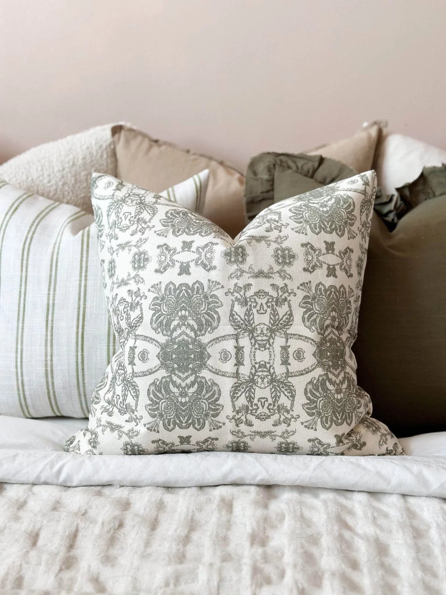 Aria Khaki Print Cushion