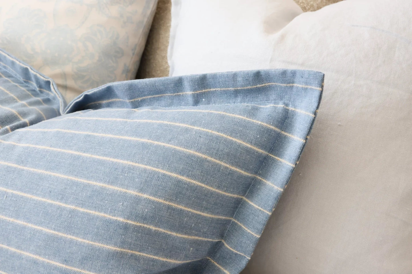 Lexie Blue Stripe Cushion 50 x 30