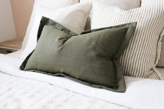 Lexie Khaki Stripe Cushion 50 X 30