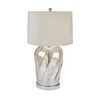 Ambassador Metallic Glass Lamp with Velvet Shade