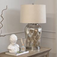 Ambassador Metallic Glass Lamp with Velvet Shade