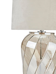 Ambassador Metallic Glass Lamp with Velvet Shade