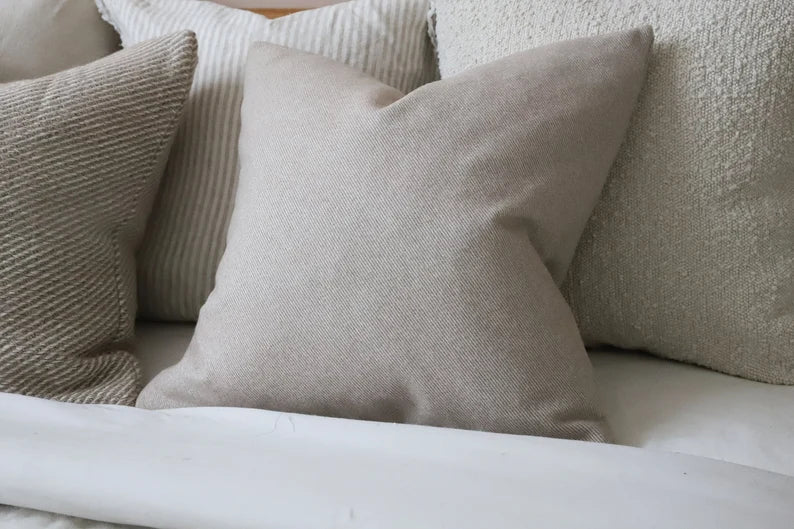 Mia Beige Wool Cushion