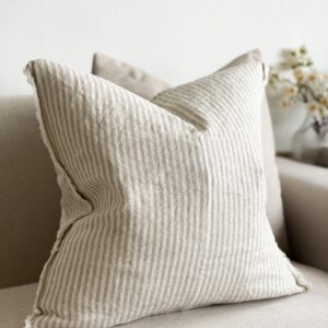 Esmee Natural Gingham Cushion