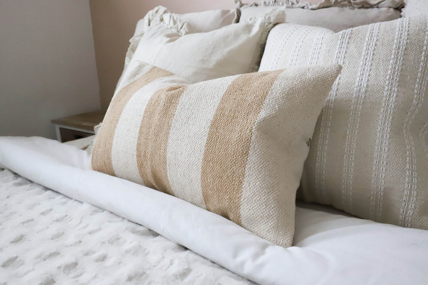 India Natural Stripe Cushion