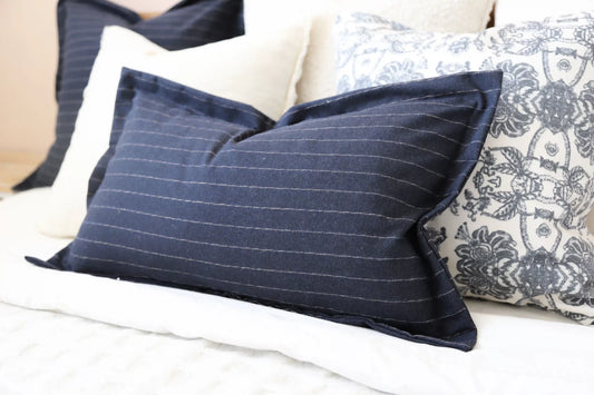 Lexie Navy Stripe Cushion 50 x 30