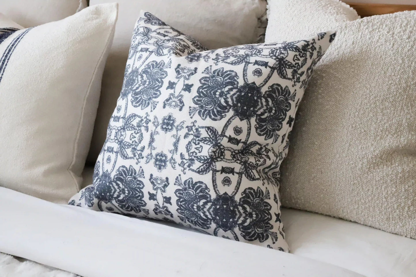 Aria Navy Print Cushion