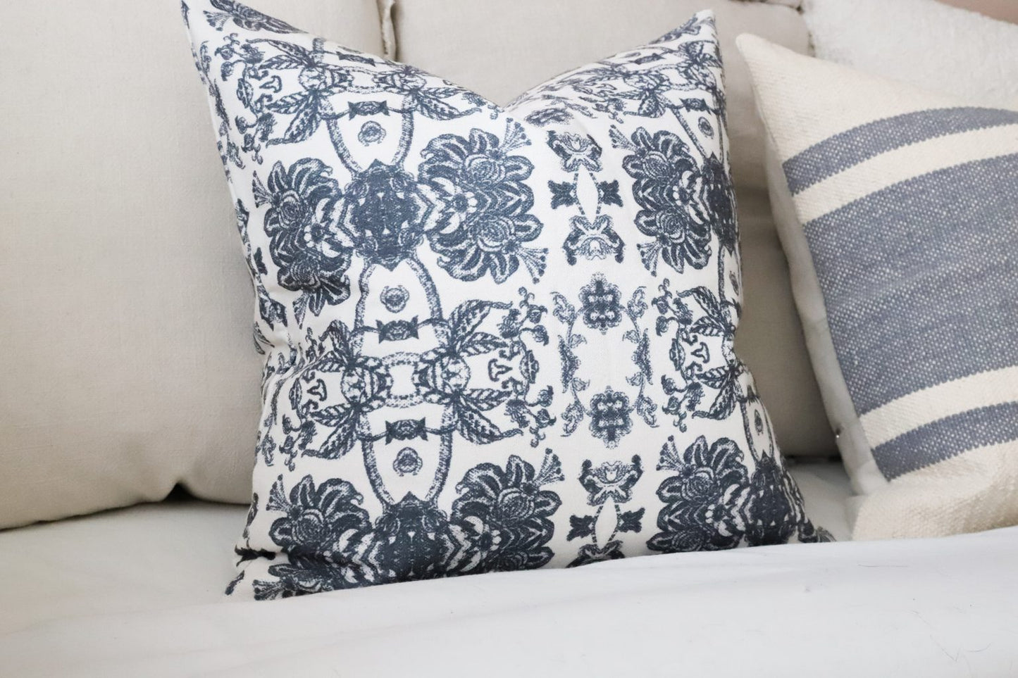 Aria Navy Print Cushion